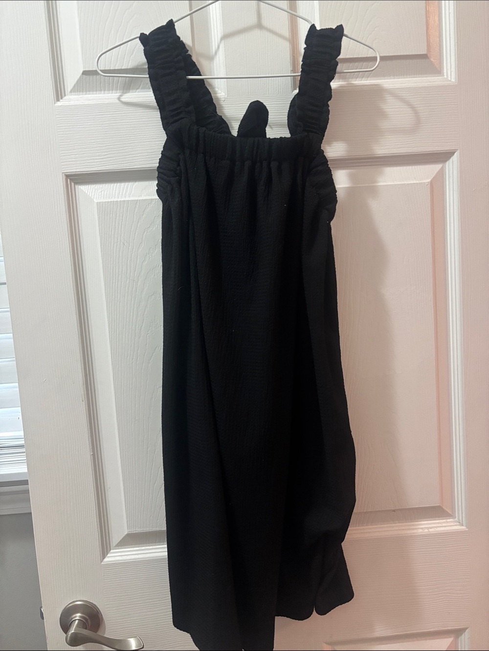 Black Smocked-Strap Sundress